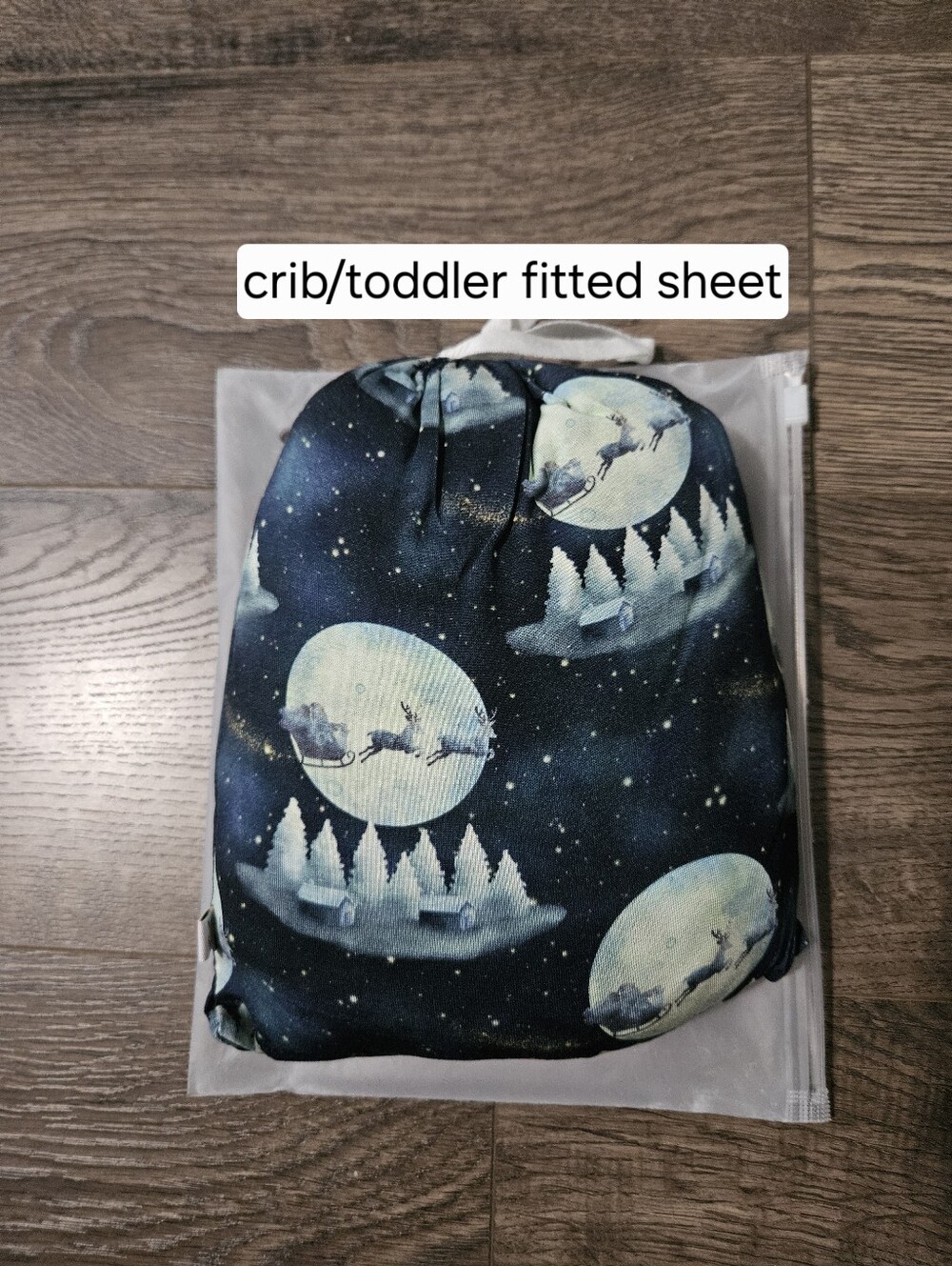 Scoots Merry Night Christmas Santa Crib Toddler Fitted Bamboo Sheet